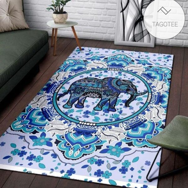 Mandala Elephant Rectangle Rug 26