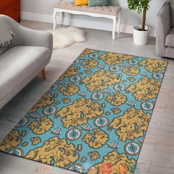 Map World Oceans Rug Carpet