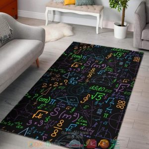 Math Formulas Neon Black Rug Carpet