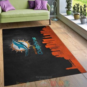 Miami Dolphins Skyline Nfl Area Rugs