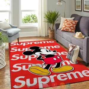 Mickey Mouse Supreme Brand Red Rug