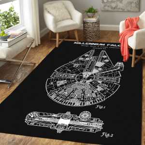 Millennium Falcon Star Wars Black Rug