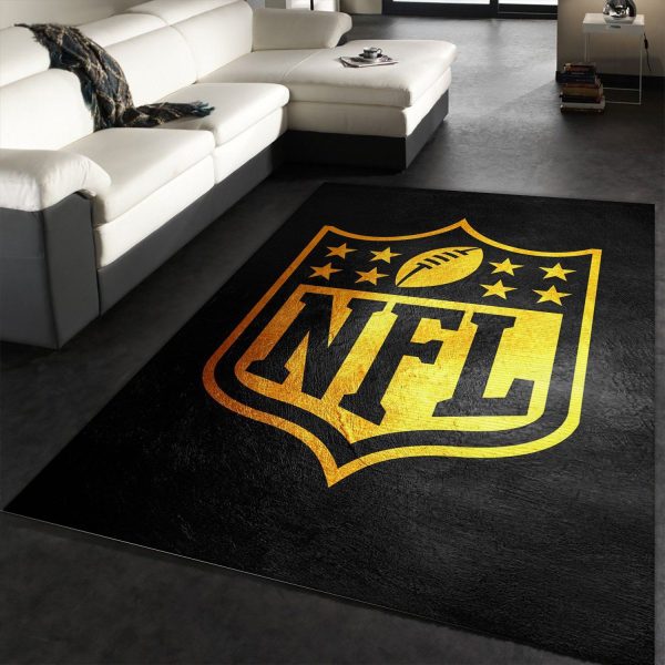 Nfl Black And Gold Nfl Team Logos Area Rug