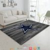 Nfl Dallas Cowboys Team Logo Grey Wooden Rug Carpet