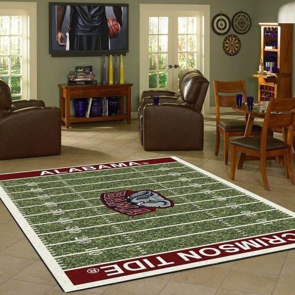 Nfl Team Alabama Crimson Tide Home Field Area Rug Sport Home Decor 02