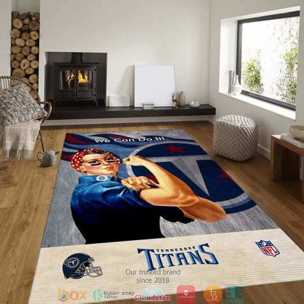 Nfl Tennessee Titans Blue Logo Rug Carpet