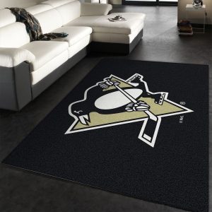 Nhl Spirit Pittsburgh Penguins Team Logo Area Rug