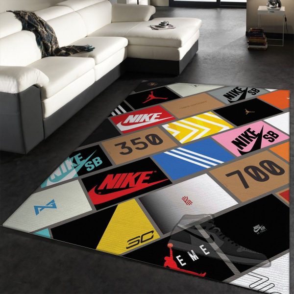 Nike Sneaker Box Rectangle Rug Living Room Rug Christmas Gift Us Decor