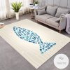 Ocean Life Funny Fish Shape Rug Living Room Carpet