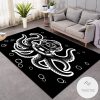 Ocean Octopus In Black Rug Living Room Carpet