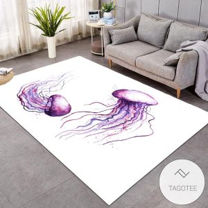 Ocean Purple Jellyfish Rug Living Room Carpet