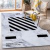 Off White Black Marmor Area Rug Living Room Rug Floor Decor Home Decor