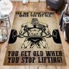 Old Man Lifting Dont Stop When You Get Old Rug