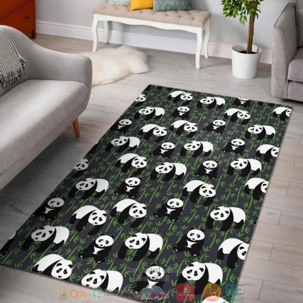 Panda Bamboo Leaf Rug Carpet