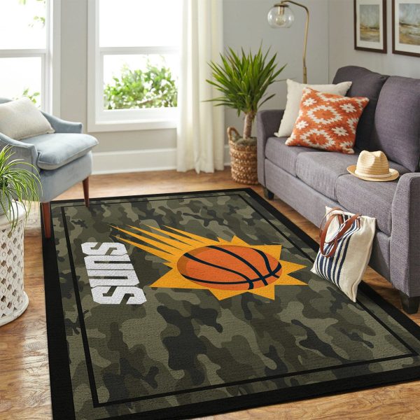 Phoenix Suns Nba Team Logo Camo Style Nice Gift Home Decor Area Rug Rugs For Living Room