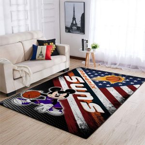 Phoenix Suns Nba Team Logo Mickey Us Style Nice Gift Home Decor Rectangle Area Rug