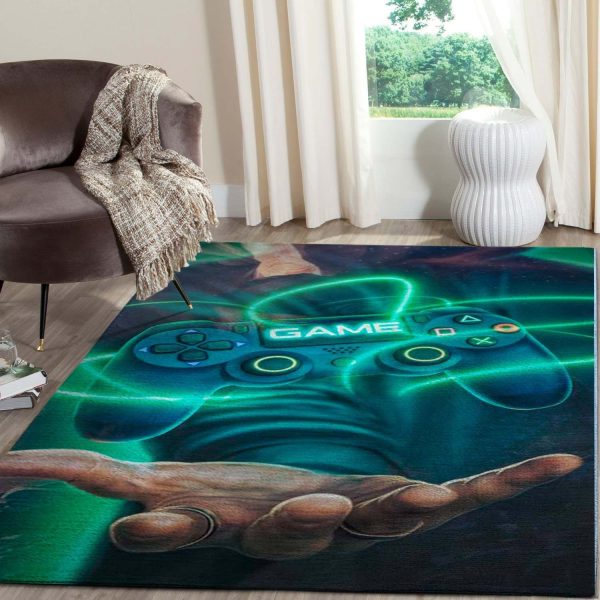 Playstation Play Game Area Rug Carpet - Gaming Home Decor