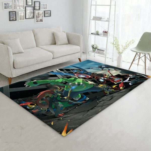 Pokemon Avengers Anime Area Rug Bedroom Rug Home Us Decor