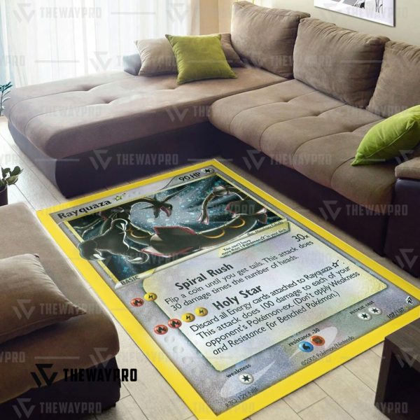 Pokemon Rayquaza Card Rug