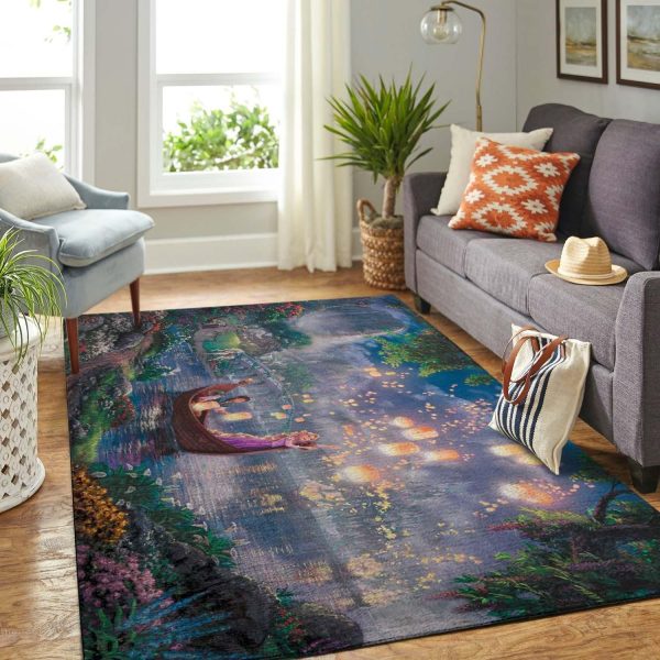 Rapunzel And Flynn Rider By The River Disney Living Room Area Rug Carpet