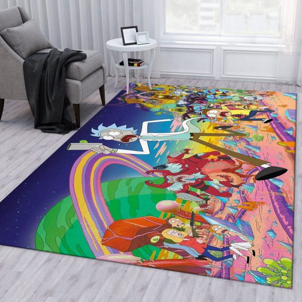 Rick And Morty All Rug Living Room Rug Floor Decor Home Decor