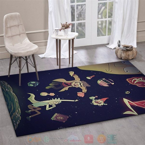 Rick And Morty Christmas Cartoon Area Rugs