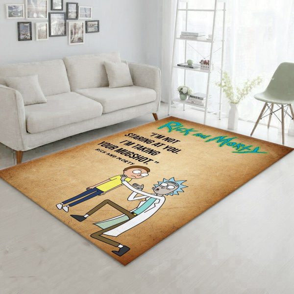 Rick And Morty Christmas Gift Rug Bedroom Rug Floor Decor Home Decor