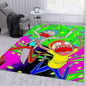 Rick And Morty Christmas Gift Rug Living Room Rug Floor Decor Home Decor