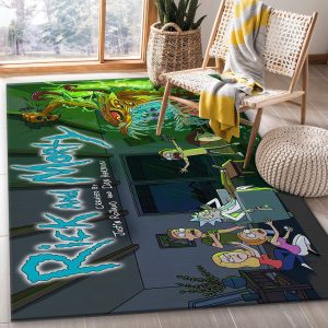 Rick And Morty Family Area Rug For Christmas Living Room Rug Floor Decor Home Decor