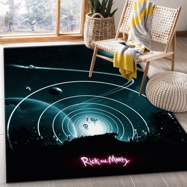 Rick And Morty Inspired Noel Gift Rug Living Room Rug Floor Decor Home Decor