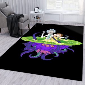 Rick And Morty Portal Area Rug For Christmas Bedroom Rug Floor Decor Home Decor