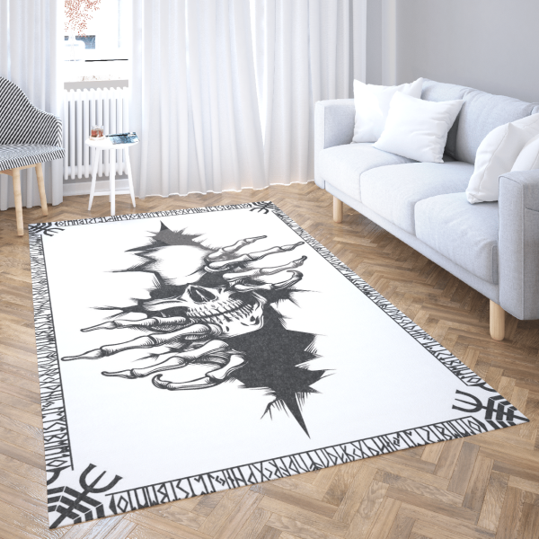 Rune And Skull – Viking Area Rug