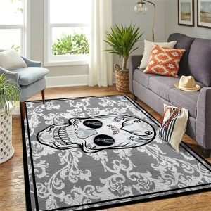 San Antonio Spurs Nba Team Logo Skull Flower Style Nice Gift Home Decor Rectangle Area Rug