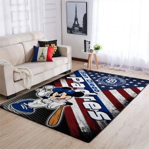 San Diego Padres Mlb Team Logo Mickey Us Style Nice Gift Home Decor Rectangle Area Rug