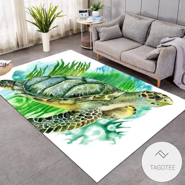 Sea Turtle Marine Life Rug Living Room Carpet