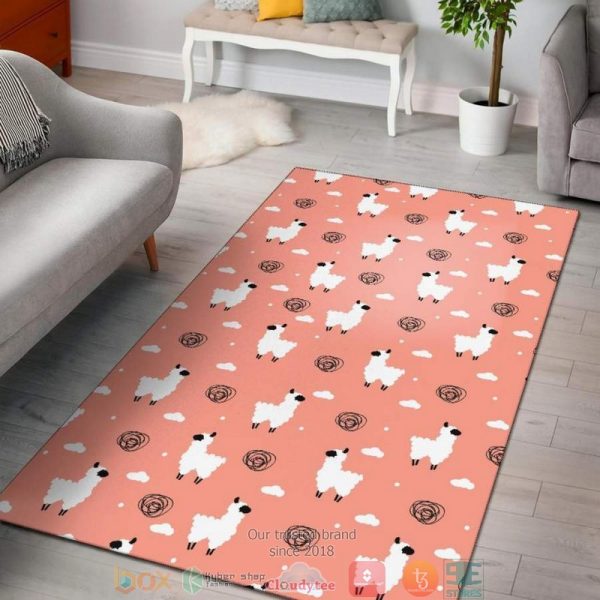 Sheep Pattern Pink Rug Carpet