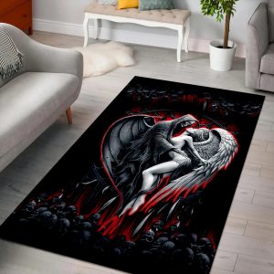 Skull Evil And Angel Rug