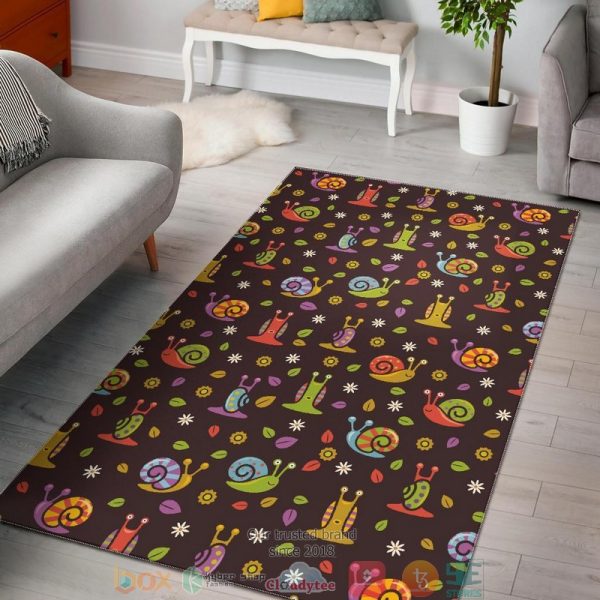 Snail Pattern Brown Rug Carpet