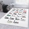 Sneakers Alphabet White Area Rug For Christmas Bedroom Rug Home Us Decor