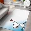 Snoopy Blue & White Area Rug Carpet