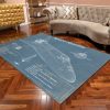 Space Shuttle Aviation Blueprint Area Rug – Ts170222