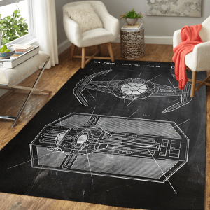 Star Wars Tie-Fighter Black Rug