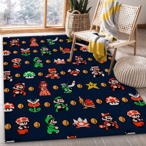 Super Mario Pattern Christmas Gift Rug Bedroom Rug Floor Decor Home Decor