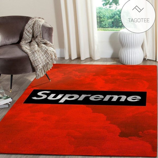 Supreme Area Rug Red Hypebeast Carpet Luxurious Fashion Brand Logo Living Room  Rugs Floor Decor 1912051