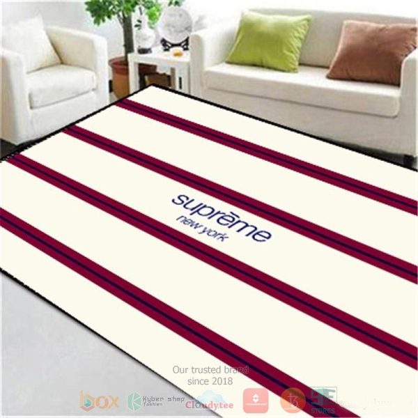 Supreme Brand New York White Red Rug