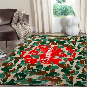 Supreme Brand X Bape Hypebeast Green Rug