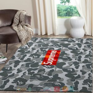 Supreme Brand X Bape Hypebeast Grey Rug