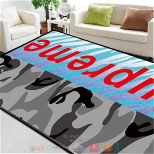 Supreme Fashion Brand Grey Camo Rug