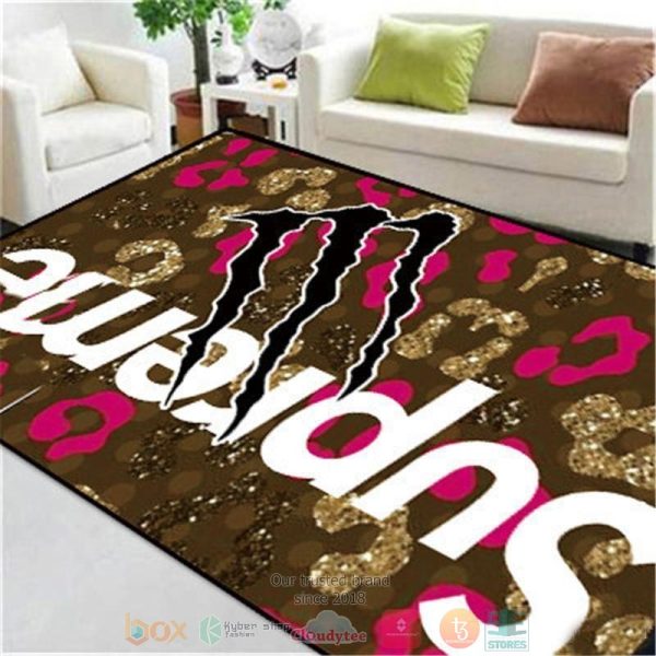 Supreme Fashion Brand Monster Energy Brown Rug