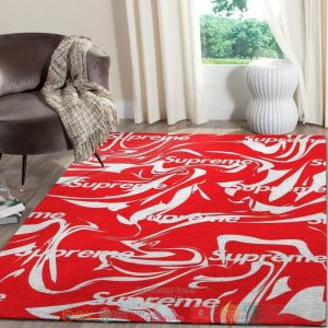 Supreme Fashion Brand Red White Rug